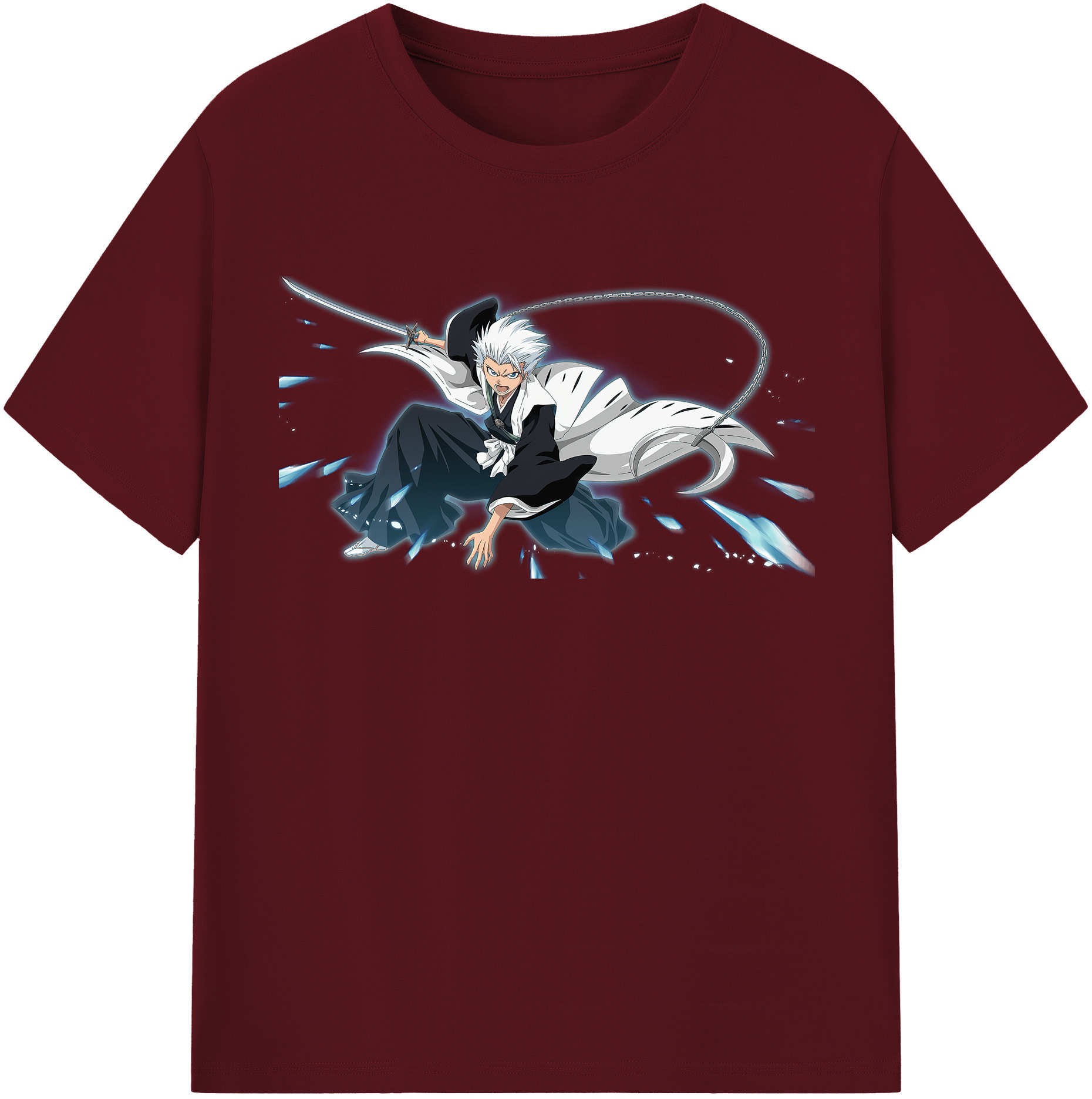 （画像用） ブリーチ 日番谷冬獅郎（ひつがや とうしろう） BLEACH Hitsugaya Toushirou 綿100％半袖Tシャツ（フロントプリント）